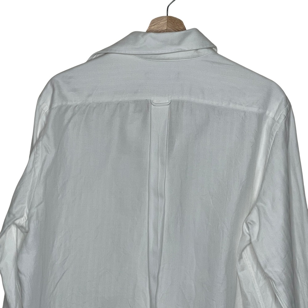 Dolce & Gabbana White Herringbone Cotton Button Down Shirt Mens 17/43 Italy - Picture 7 of 8